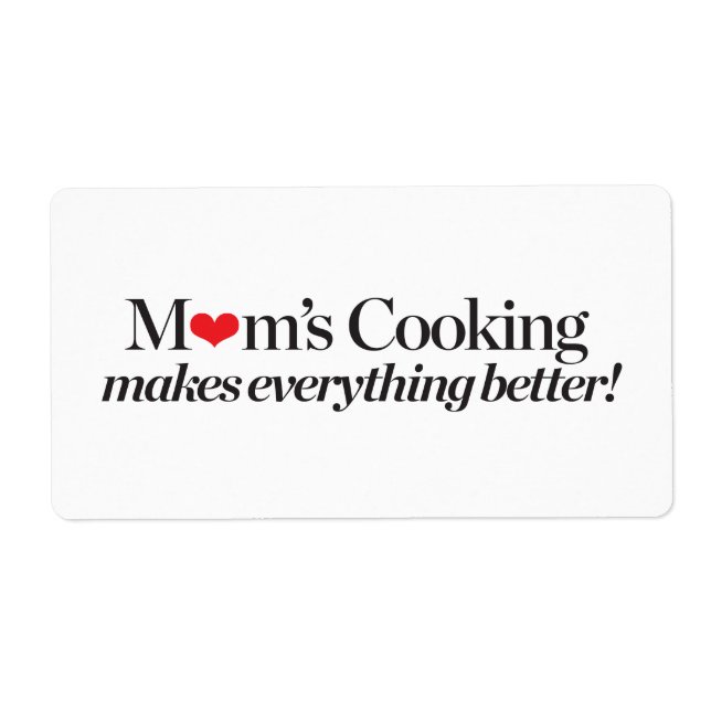 Étiquette La Cuisine de maman rend tout mieux (Devant)