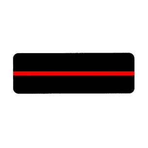 Étiquette La ligne rouge mince symbolique sur le noir solide