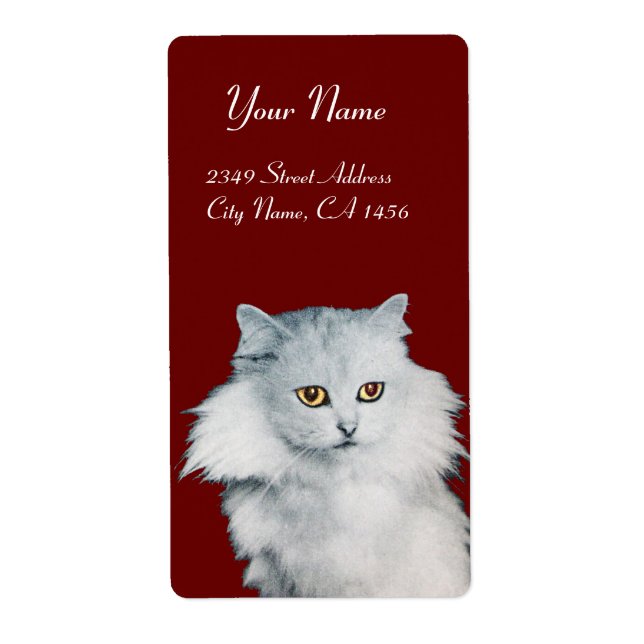 Étiquette LA REINE DES CHATS BLANCS, rouge (Devant)