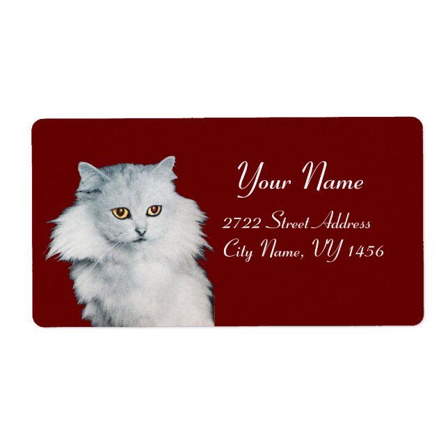Étiquette LA REINE DES CHATS BLANCS, rouge (Devant)
