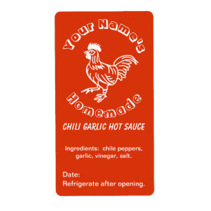 Étiquette La sauce chaude faite sur commande à coq épicé