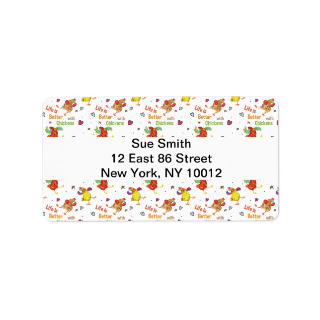 Étiquette La vie est meilleure avec l'aquarelle de poulet (Devant)