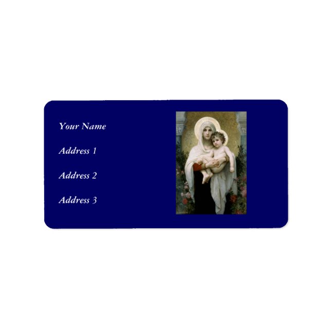 Étiquette La Vierge des Roses de Bouguereau (1903) (Devant)