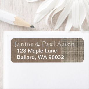 Étiquette Label Brown Beige Plaid Return