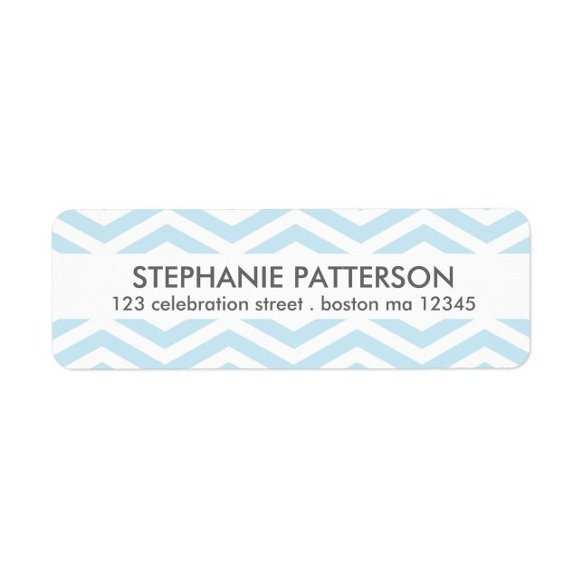 Étiquette Label d'adresse de retour bleu moderne Chevron (Devant)