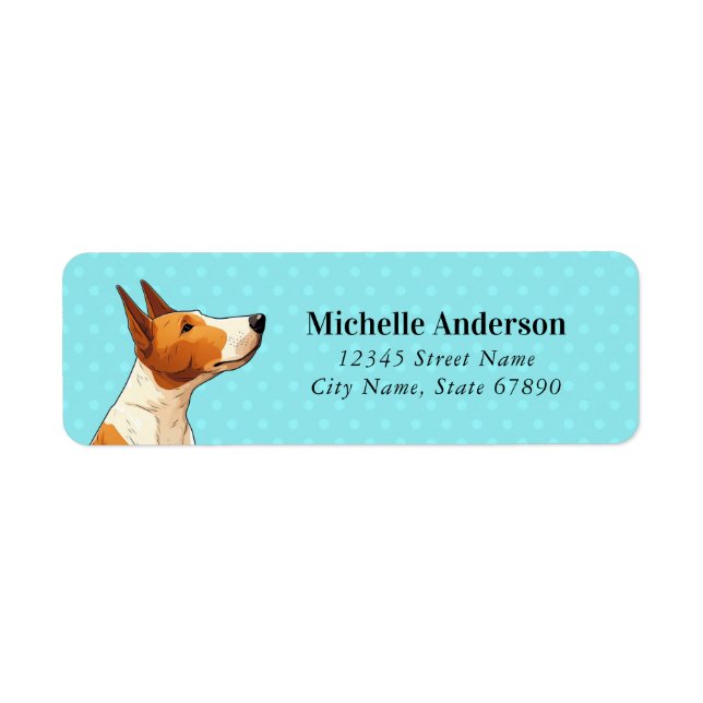 Étiquette Label d'adresse de retour Bull Terrier (Devant)