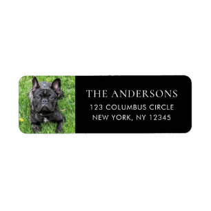 Étiquette Label d'adresse de retour de photo pour chien de f