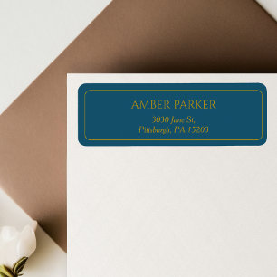 Étiquette Label d'adresse de retour Gold Blue