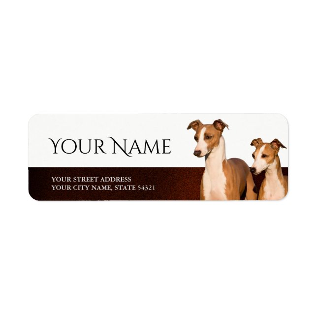 Étiquette Label d'adresse de retour Greyhounds italien (Devant)