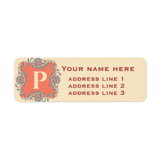 Étiquette Label d'adresse de retour Kalamkari