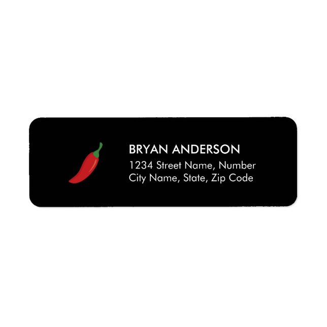 Étiquette Label d'adresse de retour Red Chili Pepper (Devant)