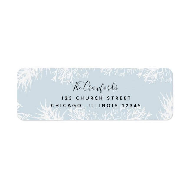 Étiquette Label d'adresse de retour White Foliing d'hiver (Devant)