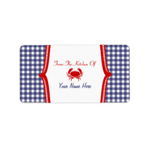 Étiquette Label de cuisine "de la cuisine" du crabe
