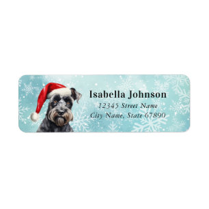 Étiquette Label de l'adresse de retour Christmas Schnauzer