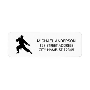 Étiquette Label Karate / Taekwondo / judo Adresse de retour