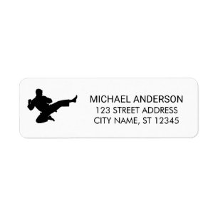 Étiquette Label Karate / Taekwondo / judo Adresse de retour