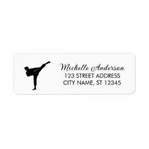 Étiquette Label Karate / Taekwondo / judo Adresse de retour
