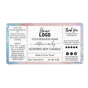 Étiquette Label Pastel Cotton Candy Scented Soy