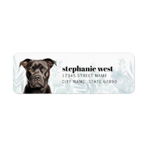 Étiquette Label Staffordshire Bull Terrier Adresse de retour