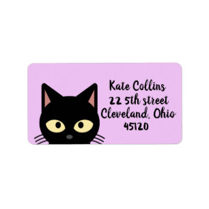 ÉTIQUETTE LABELLES D'ADRESSE DE RETOUR DE L'ART EN NOIR CAT