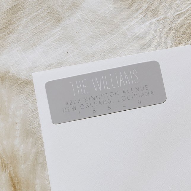 Étiquette Labels de Gray Minimalist (Soft gray simple modern minimalist return address labels.)