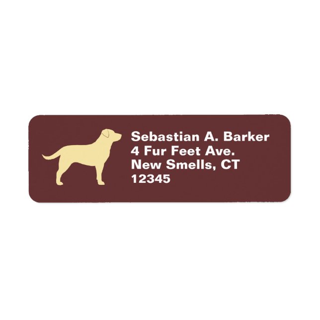 Étiquette Laboratoire de silhouette de chien de trieur du La (Devant)