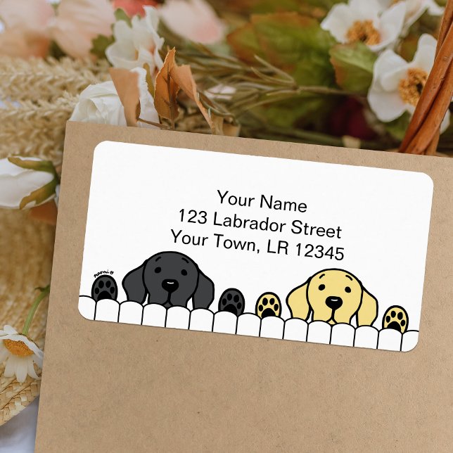 Étiquette Labrador Duo Watching Adresse de retour (Labrador Duo Watching You design Return Address Labels for Labrador Owners.  Personalized.)