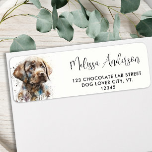 Étiquette Labrador Retriever Watercolor Dog Adresse de retou