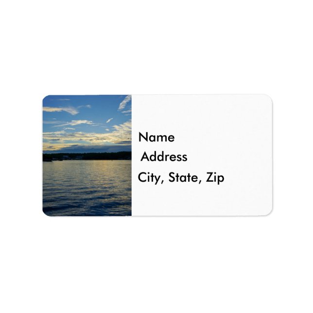 Étiquette Lac Sunset Bleu D'Ozarks (Devant)