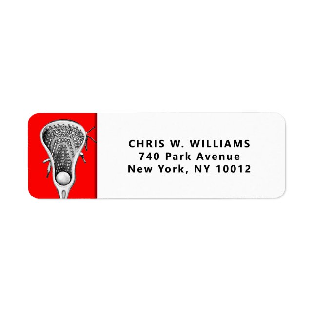 Étiquette Lacrosse Sports Red (Devant)