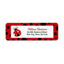Étiquette Ladybug Red Black Pois Adresse de retour