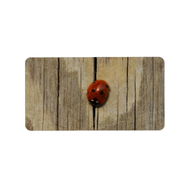 Étiquette Ladybug sur bois (Devant)