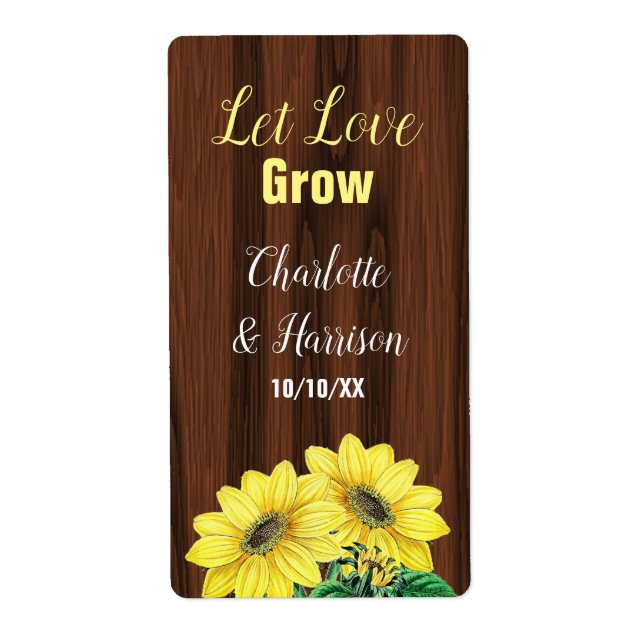 Étiquette Laisser l'amour grandir Graines de tournesol Maria (Devant)