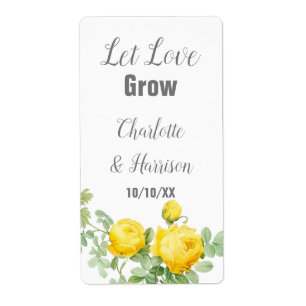 Étiquette Laisser l'amour grandir semence paquet mariage Fav
