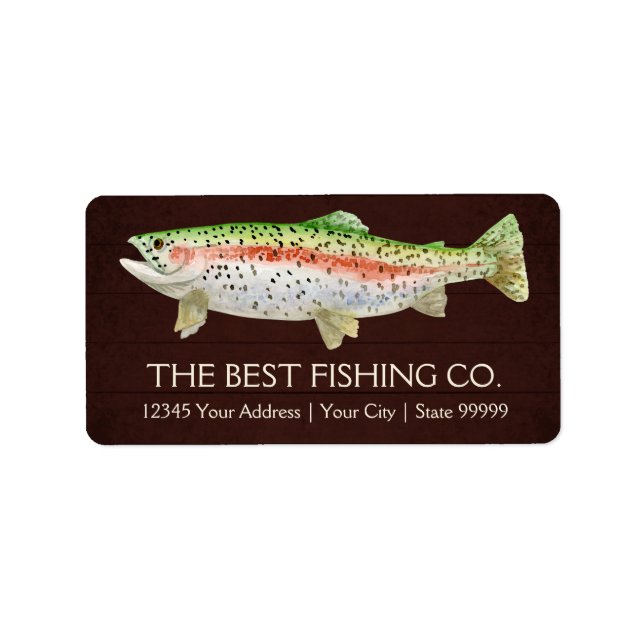 Étiquette Lake Fishing Business Charter Boat Guide Rustic (Devant)
