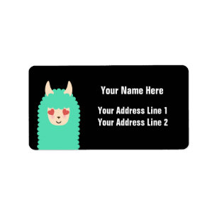 Étiquette Lama Emoji d'amour