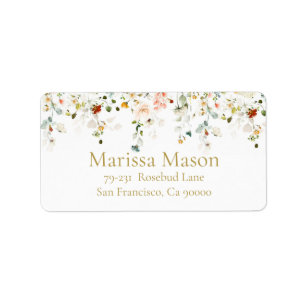 Étiquette L'amour est dans la douche en fleur Adresse de ret