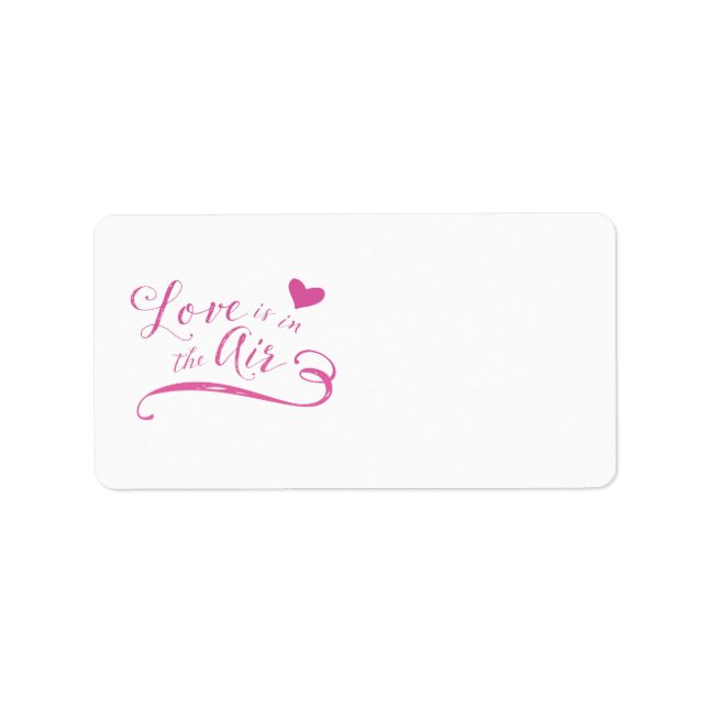 Étiquette L'amour est dans l'air Hot Pink Valentine's Day (Devant)