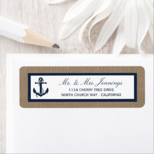 Étiquette L'Ancre De La Marine Sur La Collection De Mariages