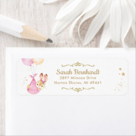 Étiquette Lapin Lapin Fille Baby shower Adresse de retour Ét