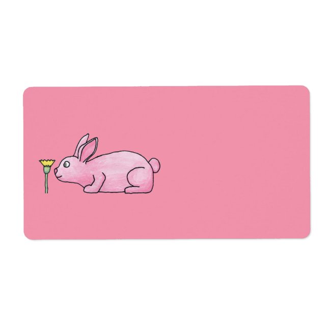Étiquette Lapin Rose. (Devant)