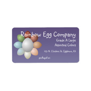 Étiquette L'arc-en-ciel Eggs l'étiquette de carton d'oeufs