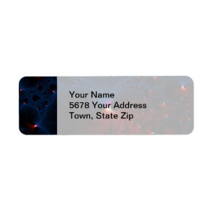 Étiquette L'art fractal des cellules bleues rouges