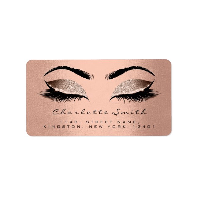 Étiquette Lashes de maquillage brillant en soie Adresse de r (Devant)