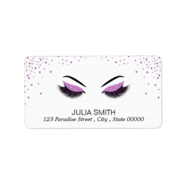 Étiquette Lashes modernes avec maquillage à Parties scintill