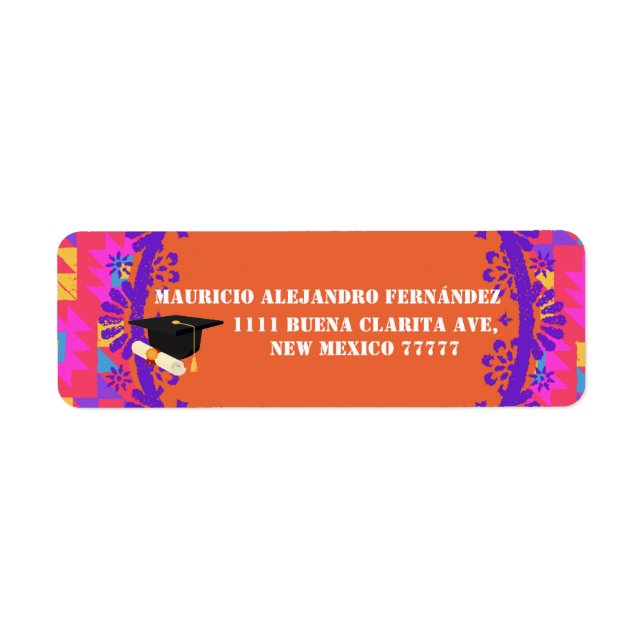 Étiquette Latino Papel Picado espagnol | Catégorie d'année (Devant)