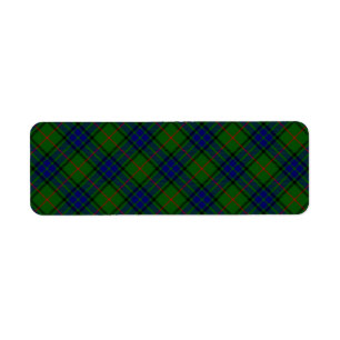 Étiquette Lauder tartan bleu vert plaid