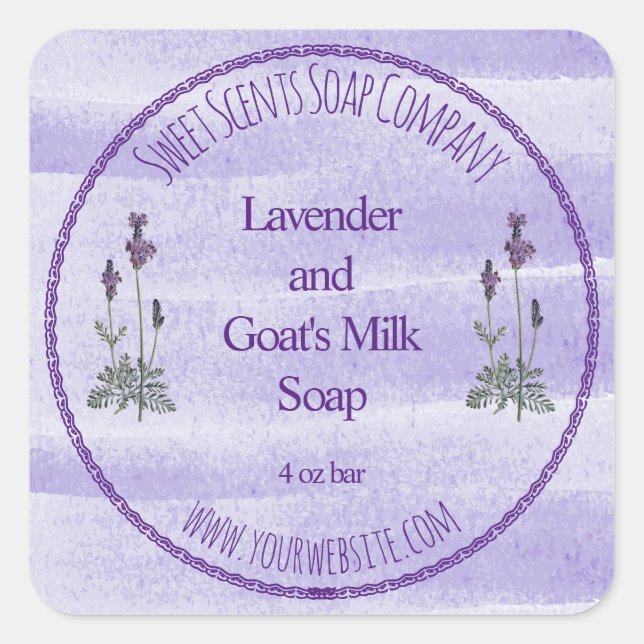 Étiquette Lavande Bain et Cosmétique (Devant)