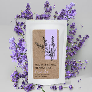 Étiquette Lavande biologique Tea à base de plantes Kraft Éti