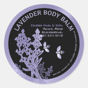 Étiquette lavande pour fleurs et abeilles de baume